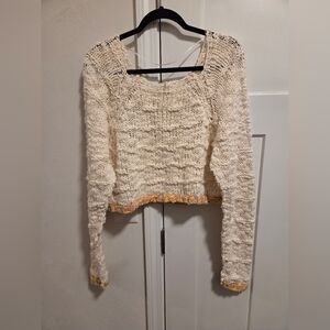 Free People West Palm White Sweater Womens Size Medium Retails $128